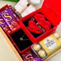 Luxury Red Gift Box with Premium Chocolate Set – Send Gifts to Nepal